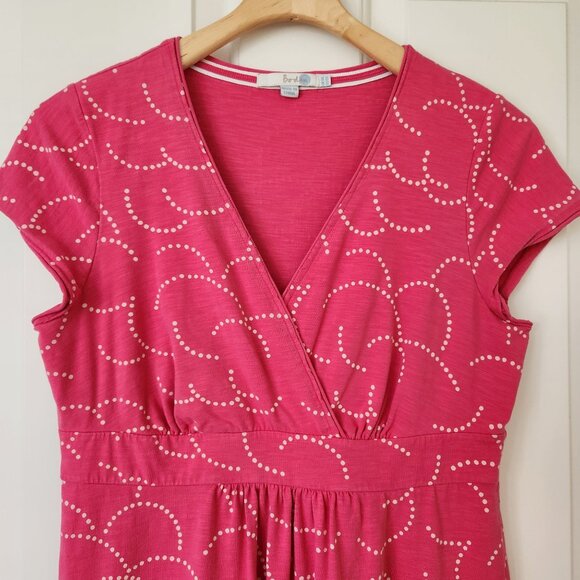 Boden Pink Faux Wrap Dress Short Sleeve Summer Business Casual Pretty Cute 10 - Picture 3 of 7